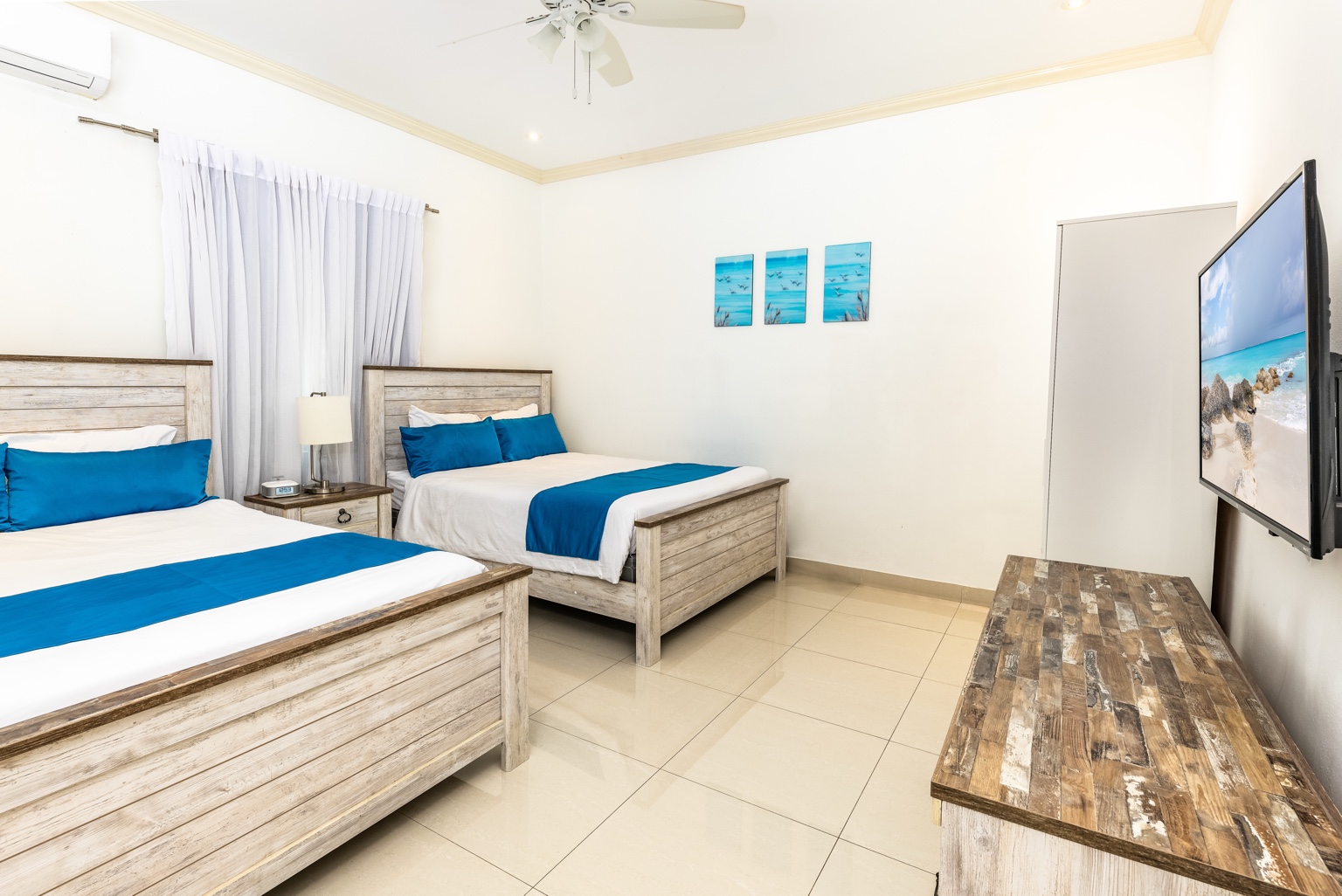 Guest bedroom at The White House TCI private villa in Providenciales, Turks and Caicos